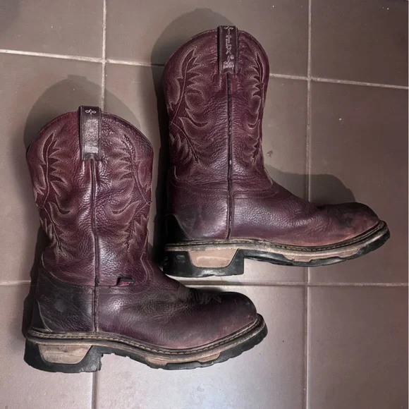 TONY LAMA HENRICK Brown Embroidered Boots Men’s Leather Round Toe SZ 9D Western - Picture 13 of 17